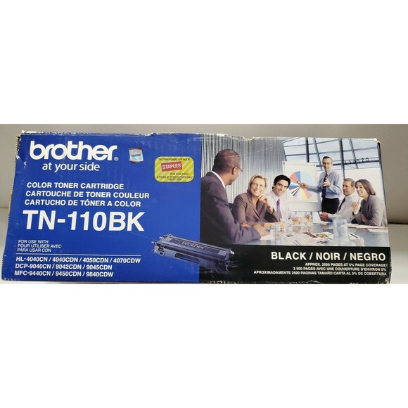 Brother TN110Bk  TN-110BK Black Toner Cartridge GENUINE Open Box - Intact - Picture 1 of 4